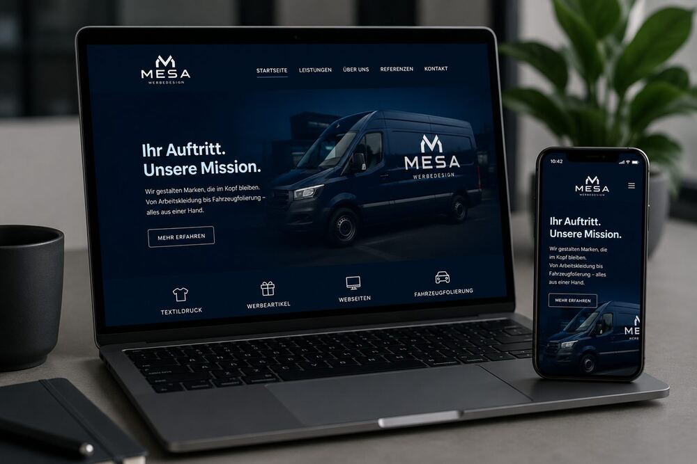 Webdesign von MESA Werbedesign
